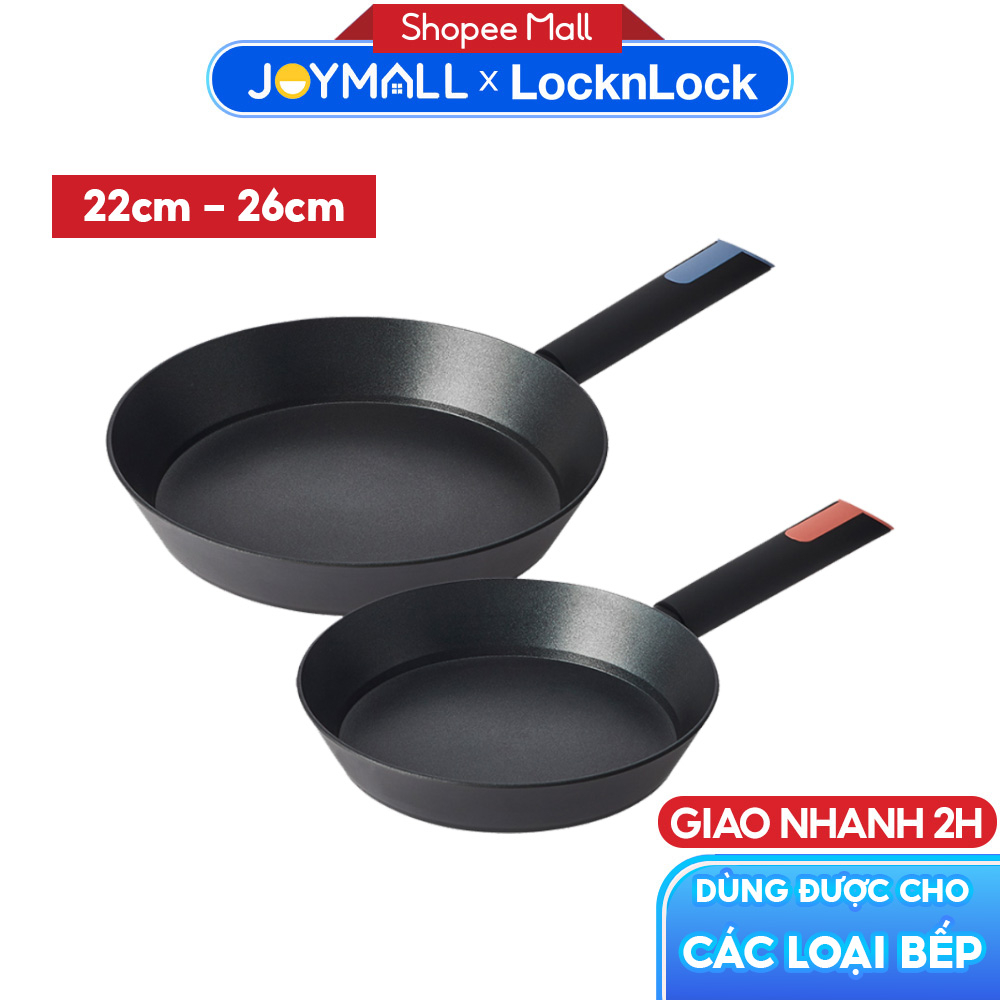 Chảo chống dính LocknLock Index IH CAF2205 22cm, CAF2605 26cm, phủ Titanium dùng được bếp từ và các loại bếp - JoyMall
