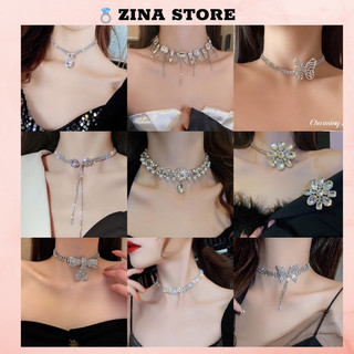 Vòng cổ choker nữ đính đá cao cấp bền màu sang trọng đi tiệc