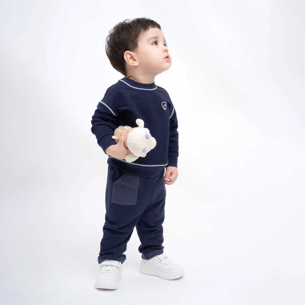 Quần dài cotton phối túi cho bé trai BU Terry