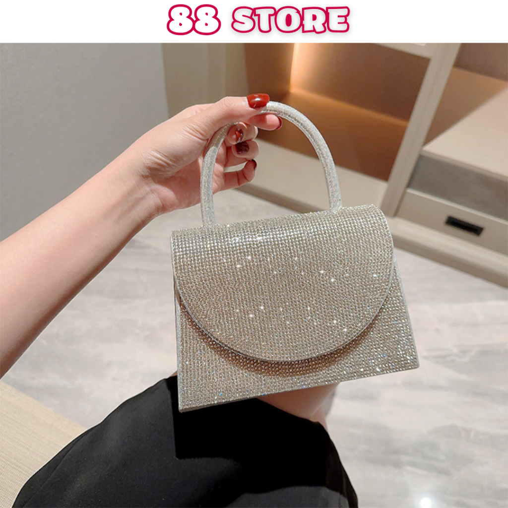 Túi xách nữ đeo chéo đẹp cầm tay cao cấp đi tiệc đi chơi đính đá lấp lánh sang chảnh 88store TX-239A