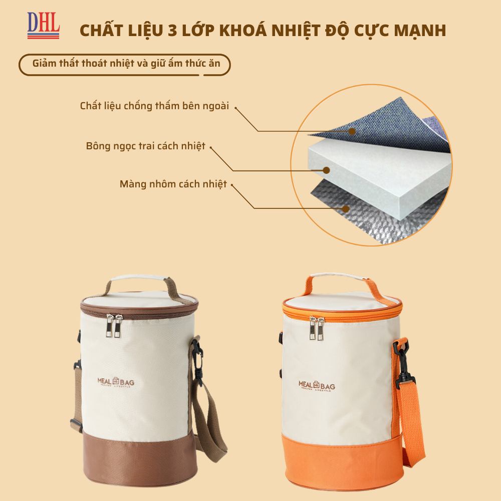 Túi giữ nhiệt đựng hộp cơm văn phòng đa năng Mitomo