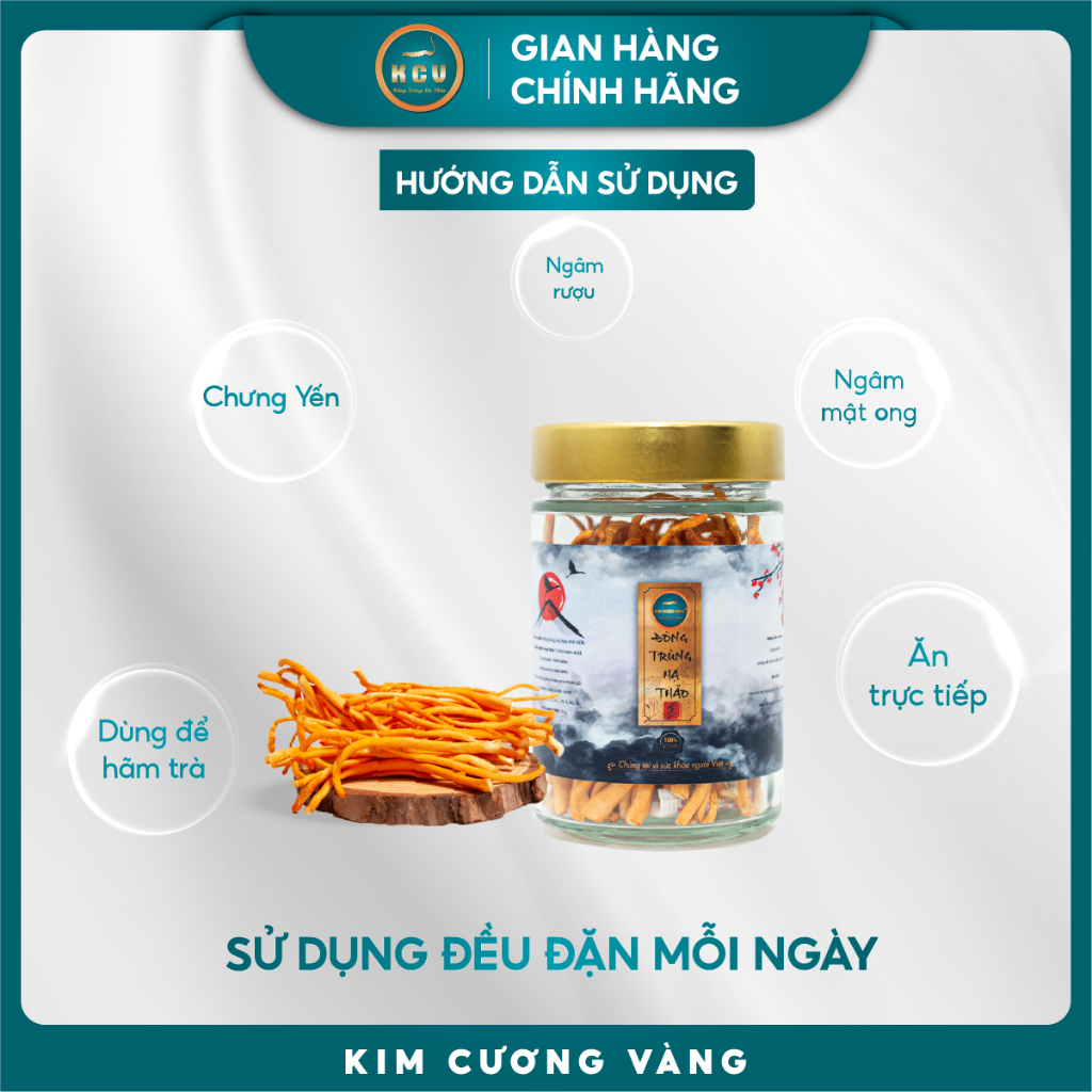 Đông Trùng Hạ Thảo Gold Kim Cương Vàng (10g)