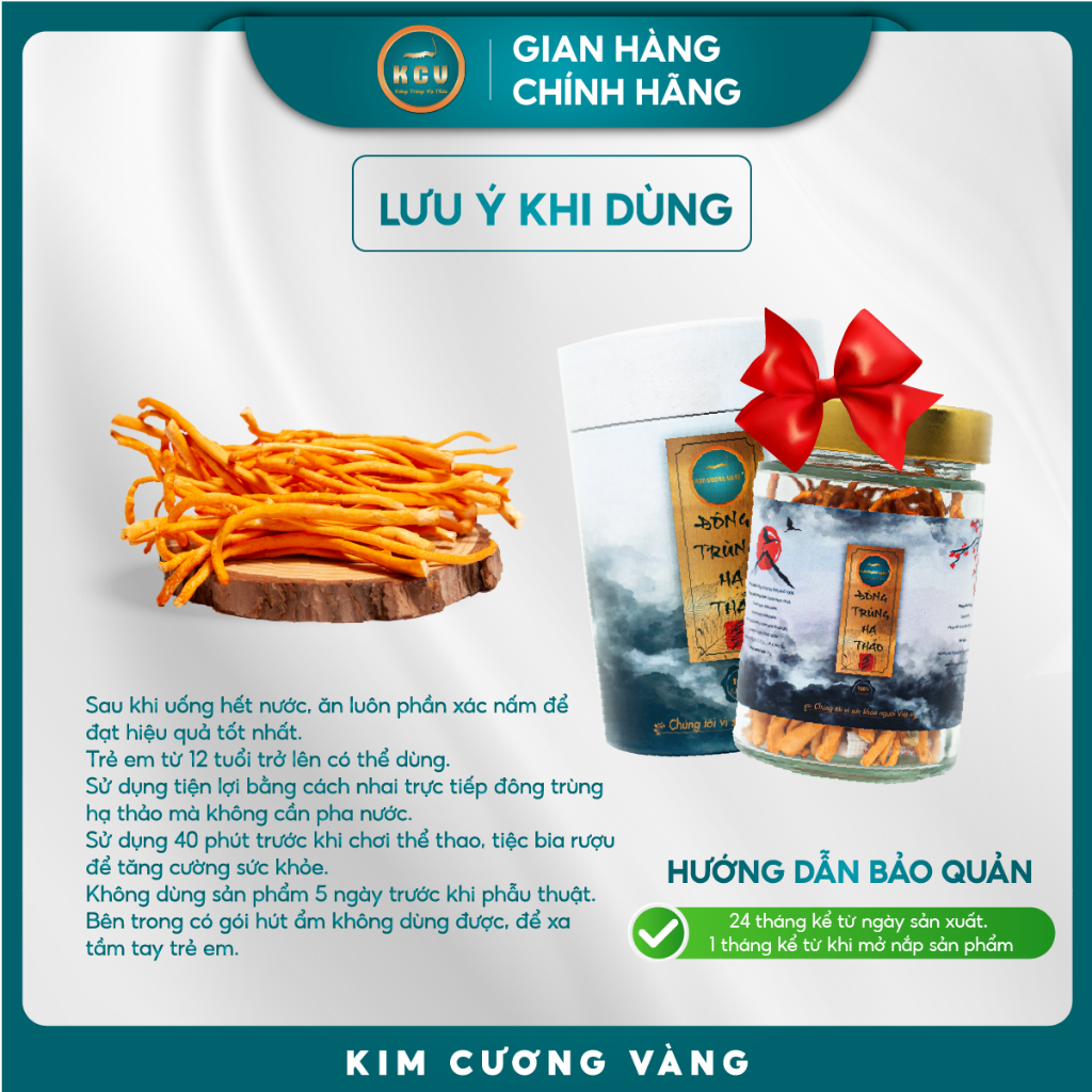 Đông Trùng Hạ Thảo Gold Kim Cương Vàng (10g)