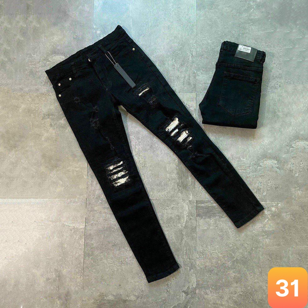 Quần jean nam boy phố màu trắng trơn rách gối chất liệu bò jeans cao cấp co dãn 4 chiều đẹp form rin skinny LAVADO94 mới