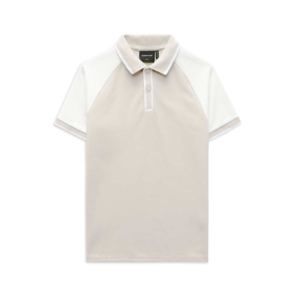 Áo Polo Nam Typical Beige Raglan, Chất Vải Cá Xấu TC 2 Chiều Thoải Mái, PL0071, SOMEHOW