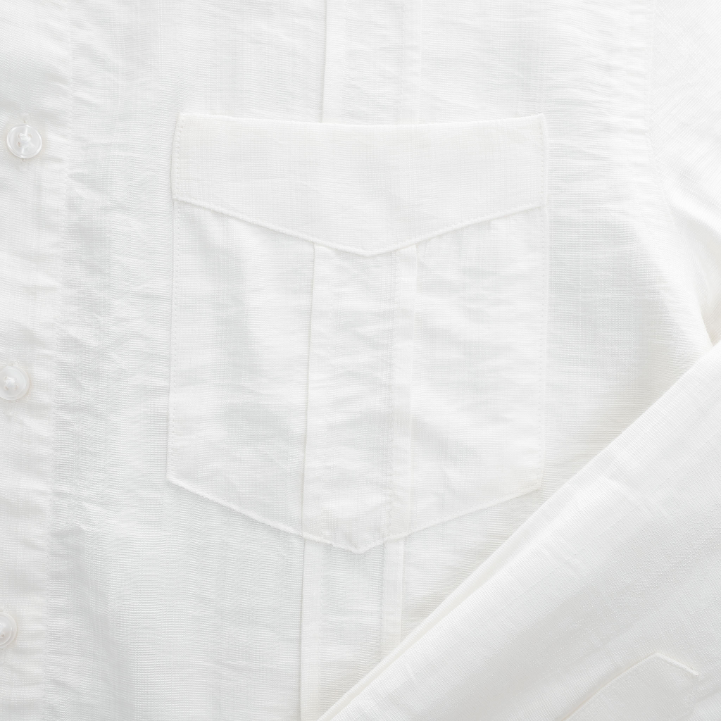 Áo Sơ Mi Nam Parallel White Onpock, Chất Vải Linen Xược Thoải Mái, SM0071, SOMEHOW