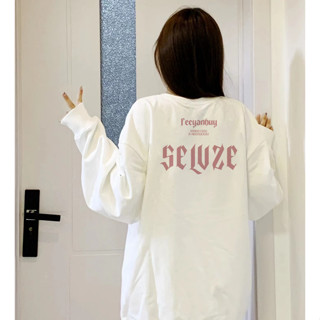 FOCUS local brand fashion trắng áo nỉ dài tay nữ form rộng sweater levents ulzzang 100%cotton