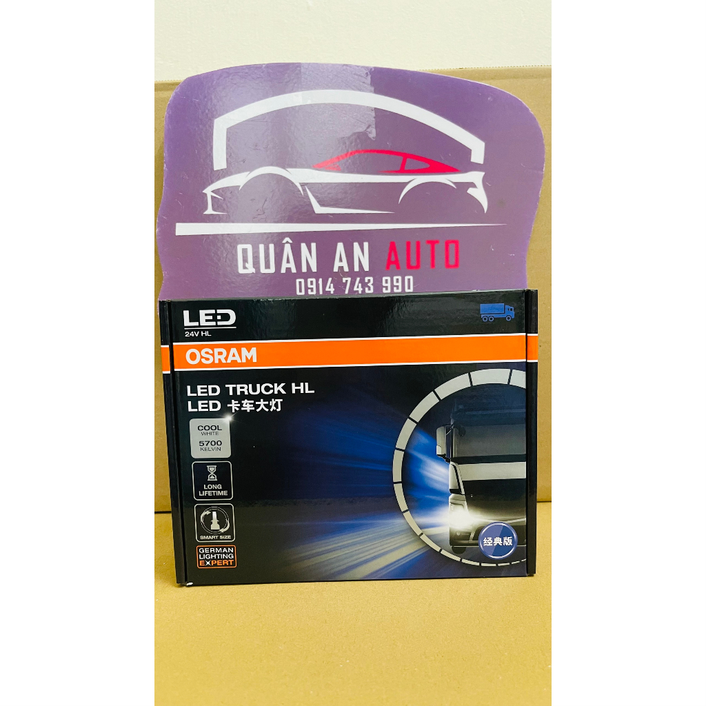 OSRAM Đèn pha LED cổ điển HL H4, H7 24V P43t Đèn pha xe tải 28W 5700K Siêu sáng Đèn sương mù màu trắng mát