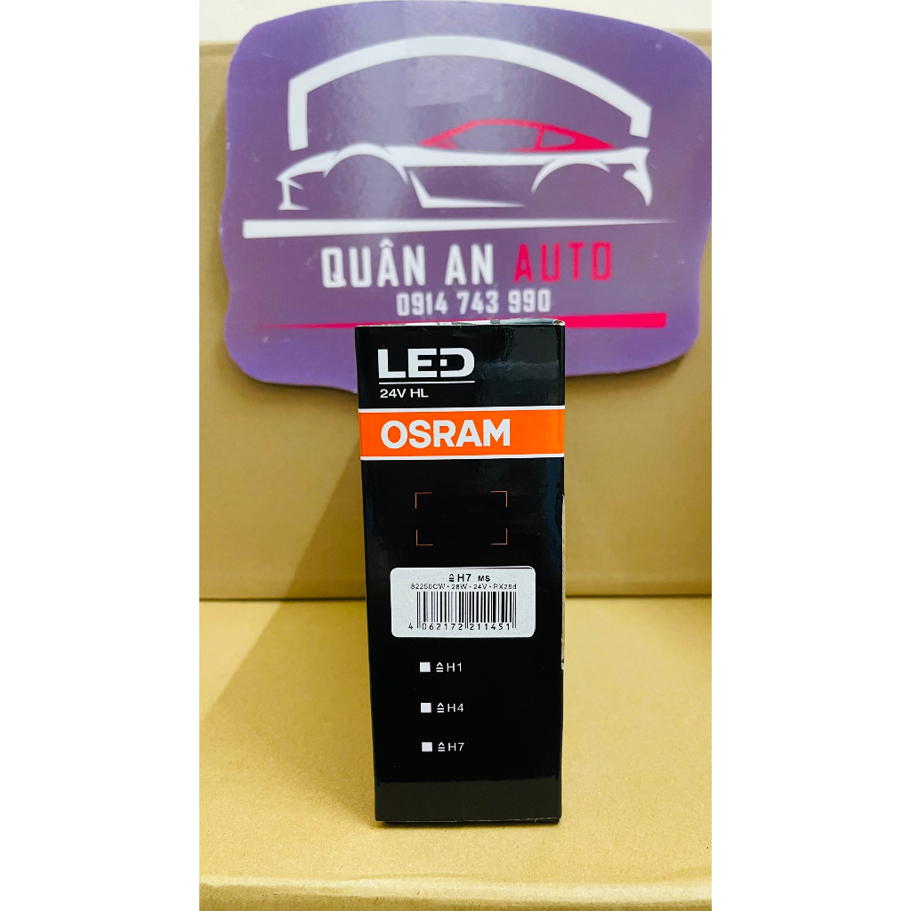 OSRAM Đèn pha LED cổ điển HL H4, H7 24V P43t Đèn pha xe tải 28W 5700K Siêu sáng Đèn sương mù màu trắng mát