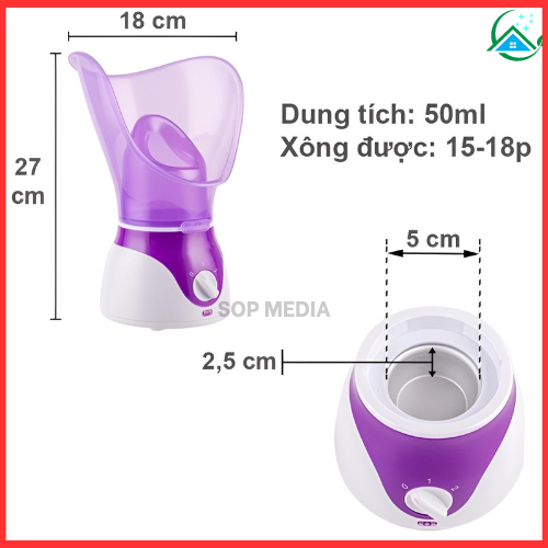 Máy xông mặt thảo dược đa năng SOP MEDIA chính hãng xông mũi họng hiểu quả làm đẹp da