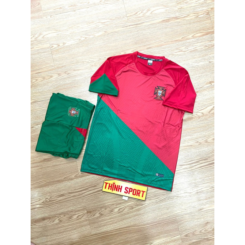 Áo đá banh, bóng đá tay ngắn Bồ Đào Nha, in tên số theo yêu cầu