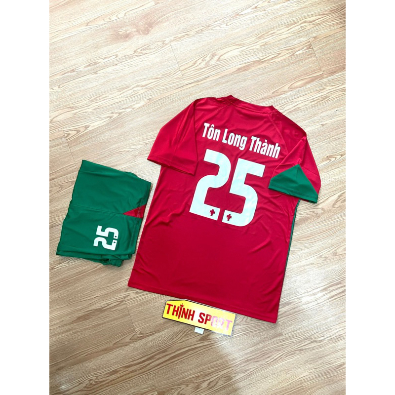 Áo đá banh, bóng đá tay ngắn Bồ Đào Nha, in tên số theo yêu cầu