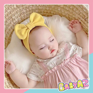 Băng đô cho bé gái, turban nơ micky, mũ đội đầu che thóp trẻ em chất cotton co dãn mềm mịn đáng yêu