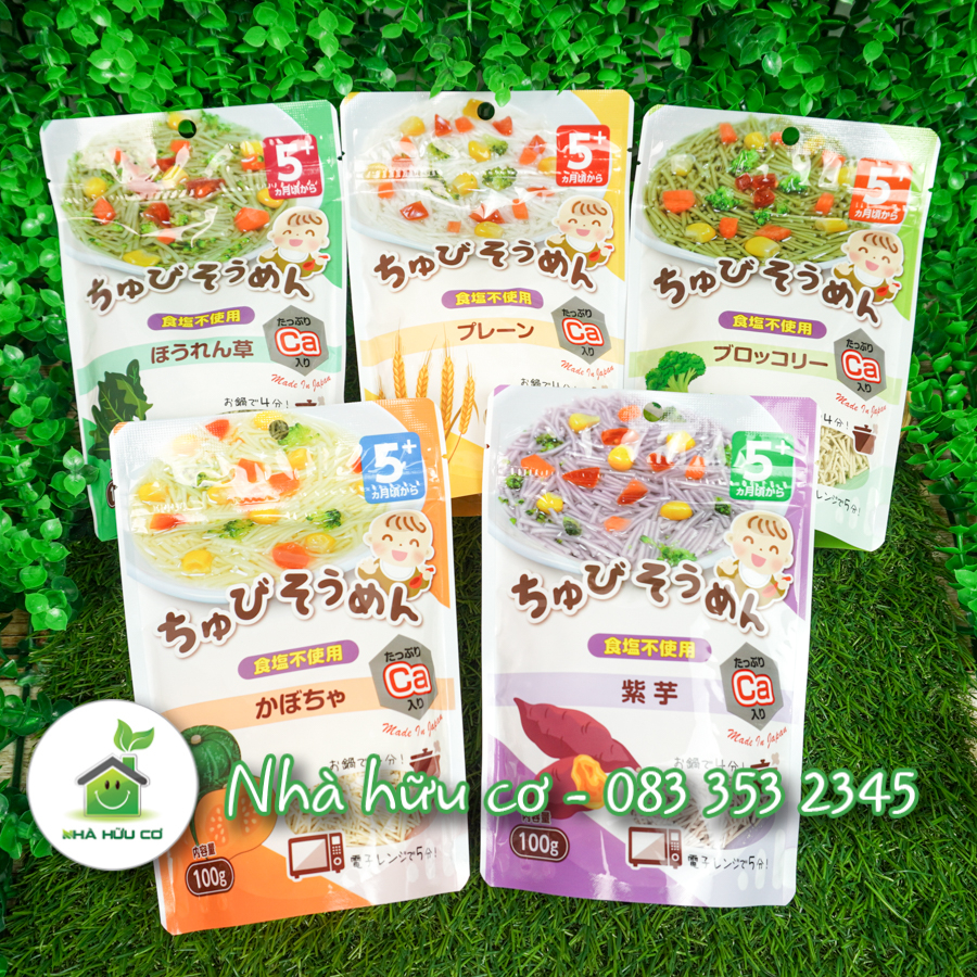 Mì Somen tách muối CHUBI bổ sung Canxi cho bé từ 5m+ - Date: 9/5/2024 - NHÀ HỮU CƠ
