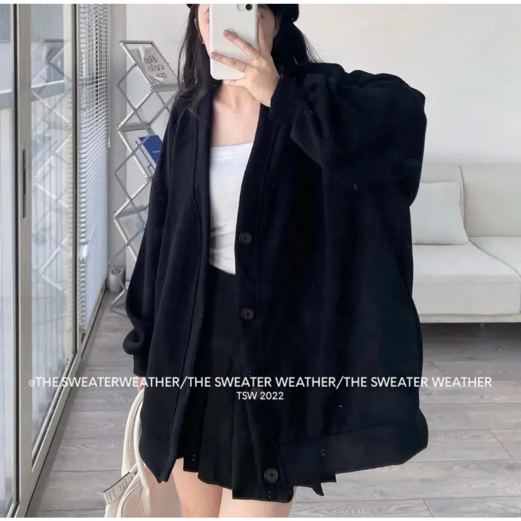 Áo khoác nhung tăm dáng dài rộng