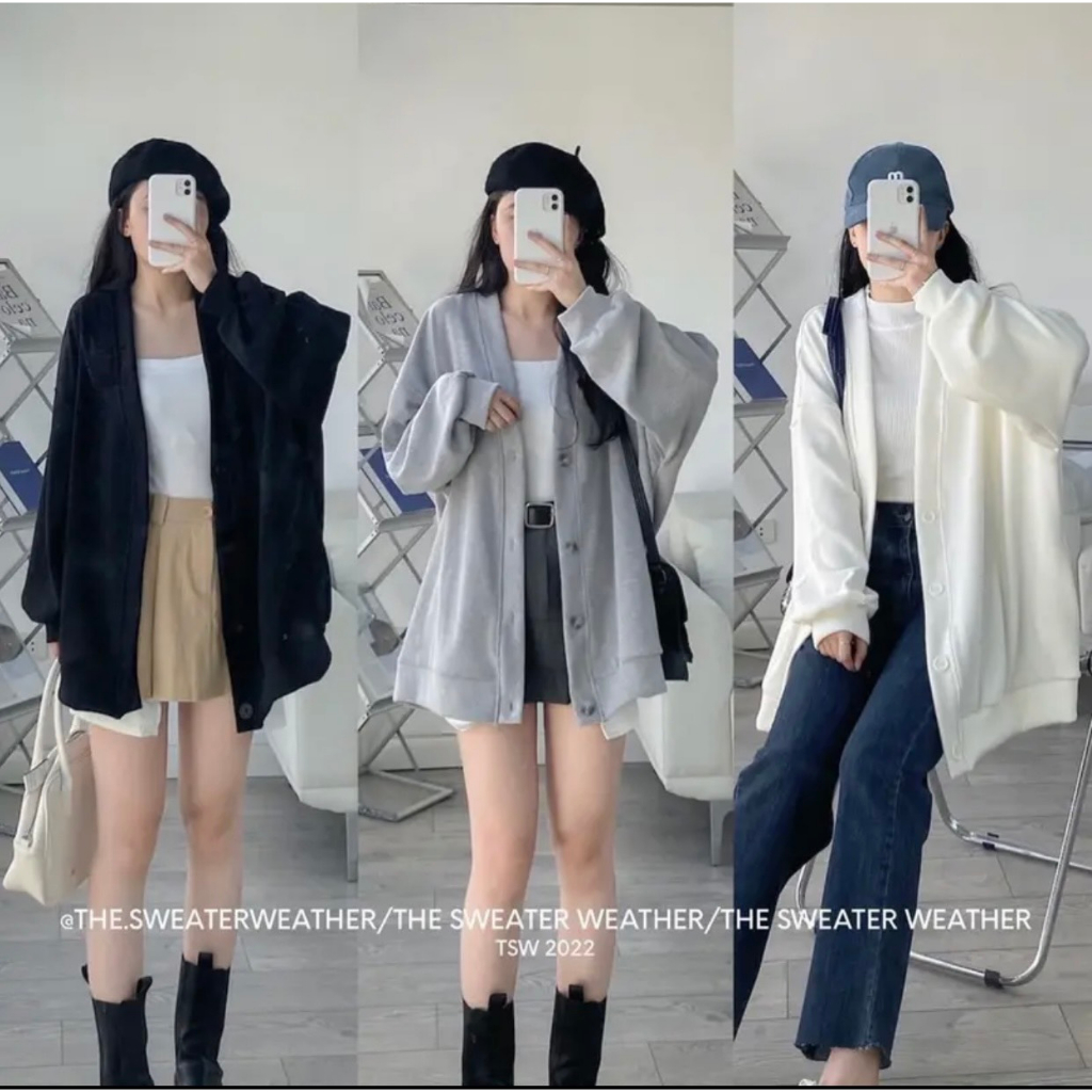 Áo khoác nhung tăm dáng dài rộng