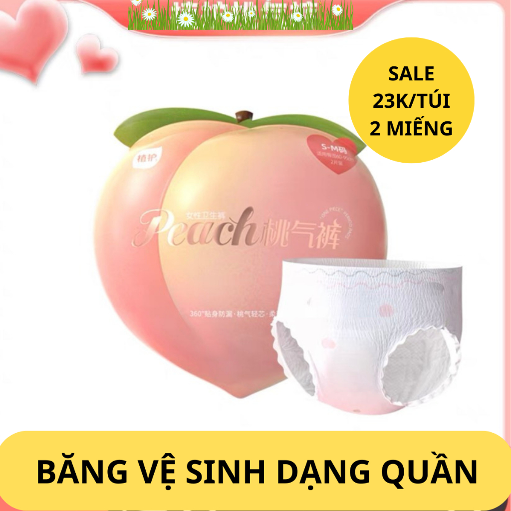 Băng vệ sinh quần UNICORN phiên bản PEACH thiết kế mới ôm trọn,siêu mỏng, thiêu chống tràn size SMLXL 2 chiếc/gói