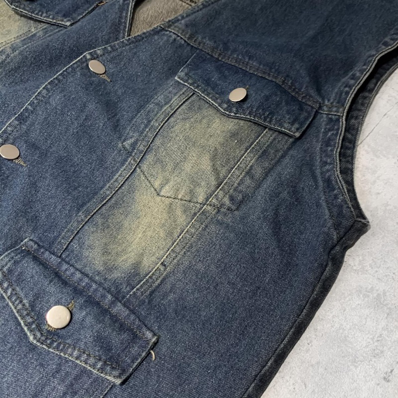 Áo gile jeans unisex cho nam cà nữ