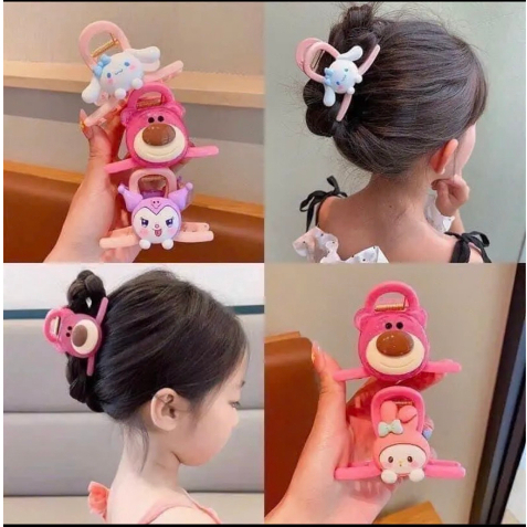 Kẹp tóc càng cua cho bé hình gấu dâu siêu cute|HD96