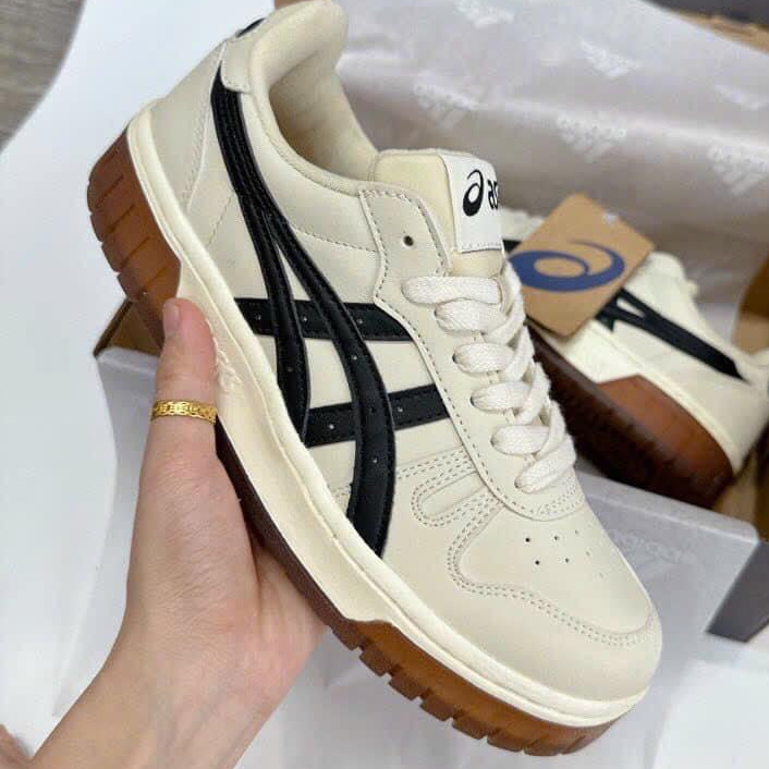 Giày Thể Thao Asics Court MZ Kem Đen Và Kem Xám Mẫu Mới Thiết Kế Độc Lạ Hàng Hot Trend 2023