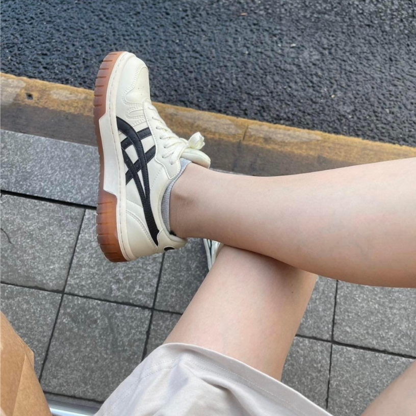 Giày Thể Thao Asics Court MZ Kem Đen Và Kem Xám Mẫu Mới Thiết Kế Độc Lạ Hàng Hot Trend 2023