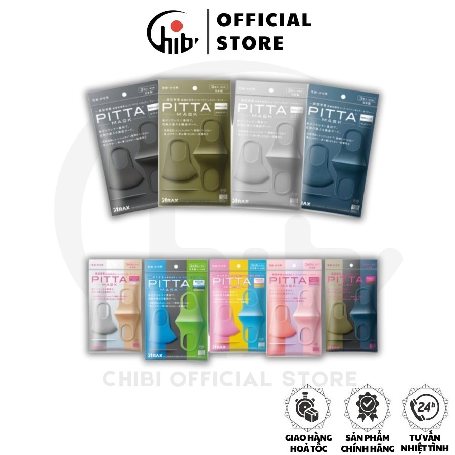 Khẩu trang Pitta Mask lọc khói bụi Nhật Bản set 3 chiếc