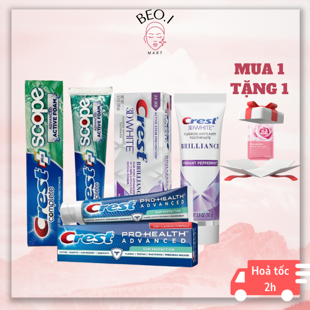 Kem đánh răng làm trắng Crest 156g CHÍNH HÃNG - Beoi Mart