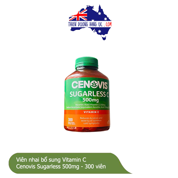 Viên nhai bổ sung Vitamin C Cenovis Sugarless 500mg - 300 viên