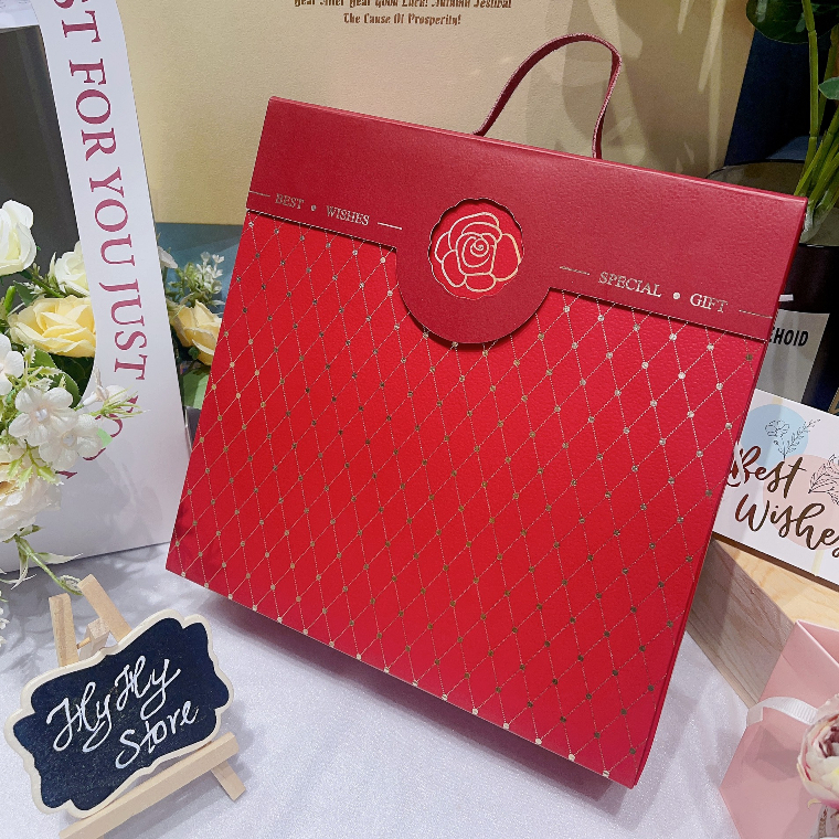 Hộp Hoa Trà quai da đựng quà tặng dịp lễ sang trọng Hy Hy Store