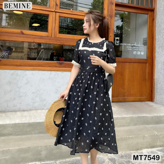 Đầm hoa nhí cổ tròn tùng xoè BEMINE MT7549