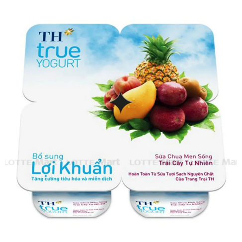 Sữa Chua TH True Yogurt Trái Cây Lốc 4 Hũ 100G