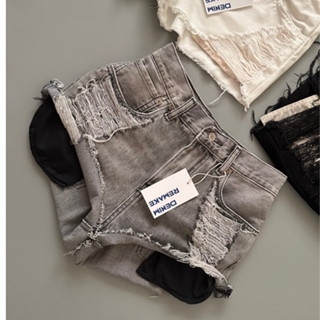 ( Hình thật ) Quần short jean nữ rách vintage phong cách US UK Âu Mỹ lưng cao túi lòi size XS-XXL - See Store