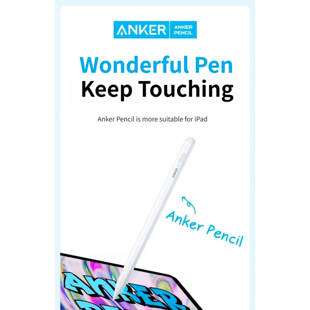 Anker Pencil A7139 cho iPad Pencil 2 chống chạm nhầm thanh đậm dành cho iPad mini,iPad,iPad Pro,iPad Air Series