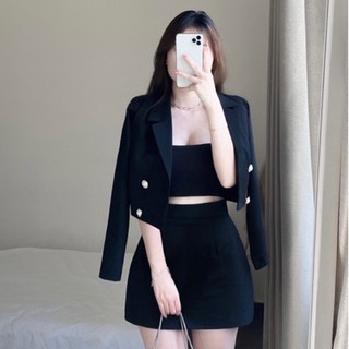 Set váy đen tay dài 3 món (kèm hình thật)