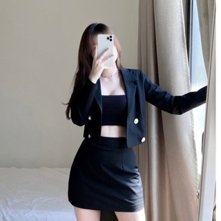 Set váy đen tay dài 3 món (kèm hình thật)