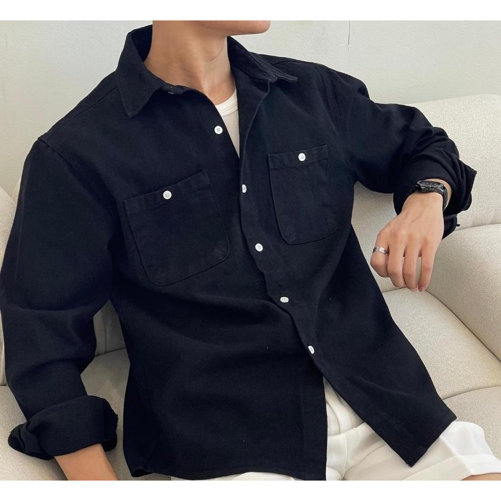 Áo khoác jeans denim PAMSTUDIO L15 Áo khoác Jean Bò Unisex Dày Dặn Đứng Form Bền Màu không co