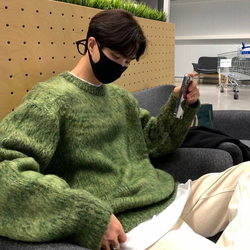 Áo Len Lông Trơn Bo Tay Hàn Quốc Dáng Rộng