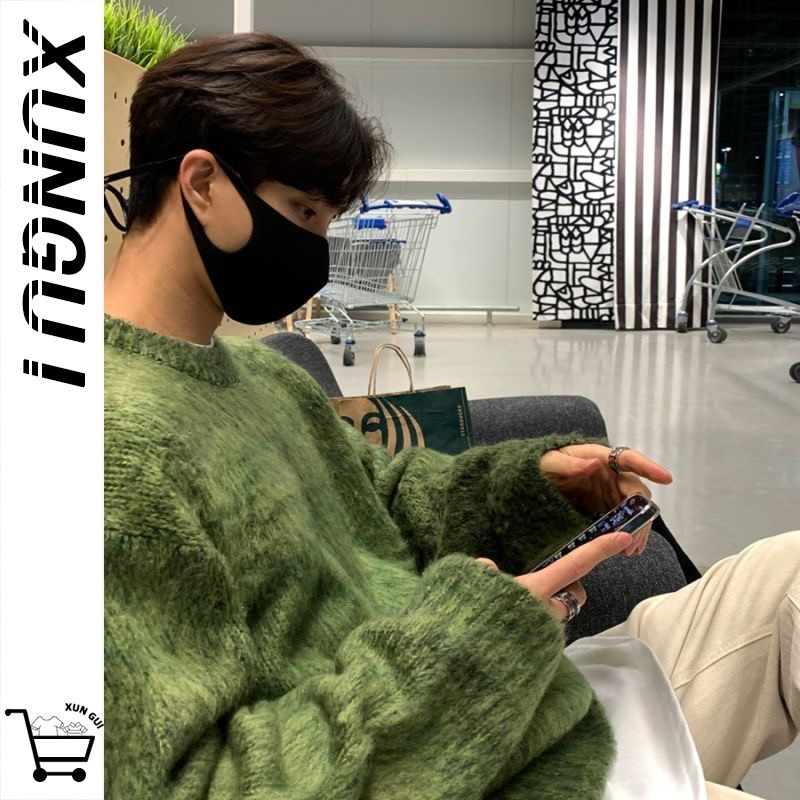 Áo Len Lông Trơn Bo Tay Hàn Quốc Dáng Rộng