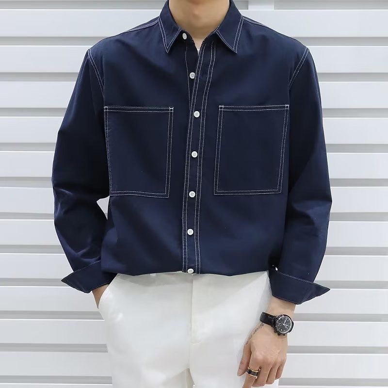 Áo Sơ Mi Khoác Giả Jean Viền Trắng