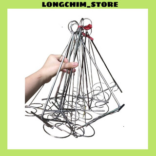 Móc treo tường hoa xoắn chất liệu inox treo lồng chim, treo đồ vật dễ lắp ráp sử dụng