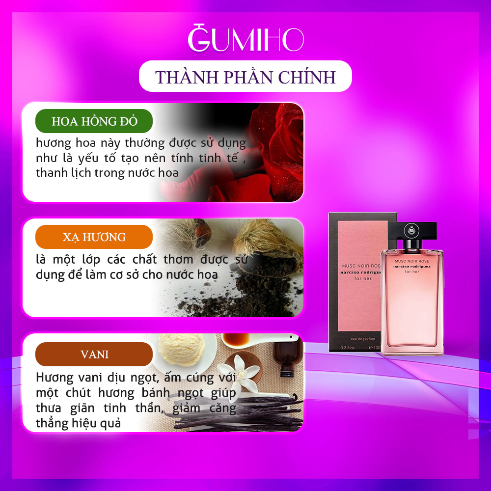 Nước hoa nữ Narciso Musc Noir Rose for Her EDP 2022 - Gumiho Perfumes