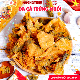 Da cá hồi lắc trứng muối giòn tan 200g, đồ ăn vặt da cá vị trứng muối mường then