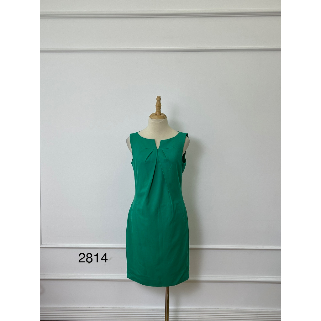 V2814 Váy ELISE Hàng hiệu chính hãng thời trang nữ màu xanh size L Secondhand thanh lý ký gửi
