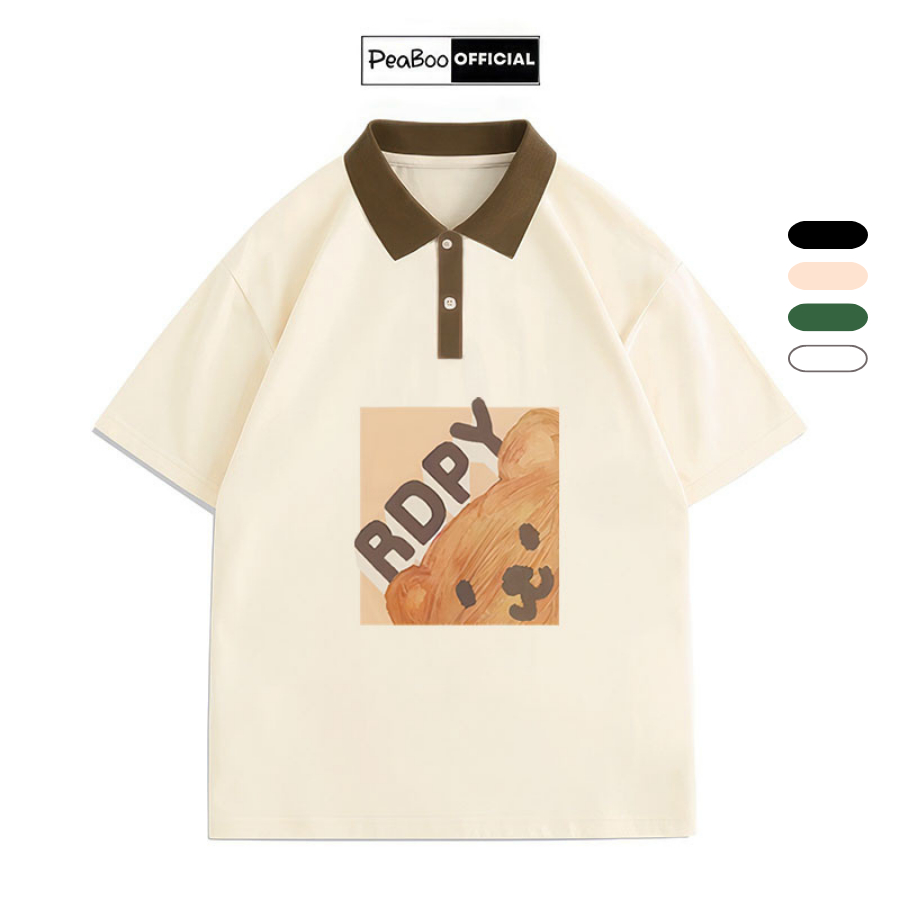 Áo Polo Nữ, Áo Polo Unisex By PEABOO Mã PL BST03 Chất Cotton Mềm Mát Form Rộng Cho Nam Nữ | BigBuy360 - bigbuy360.vn