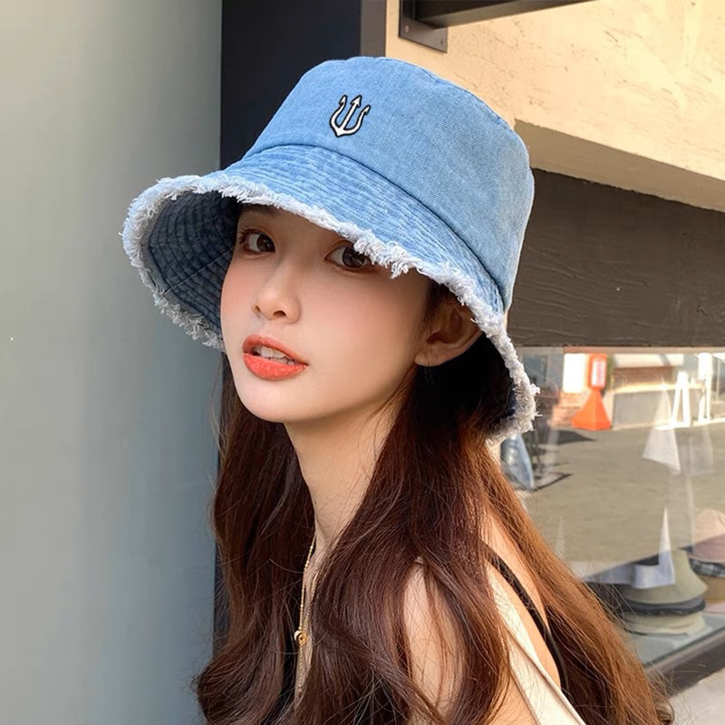 Nón Jean viền rách kiểu Hàn Quốc phong cách thời trang, nón vành, M129