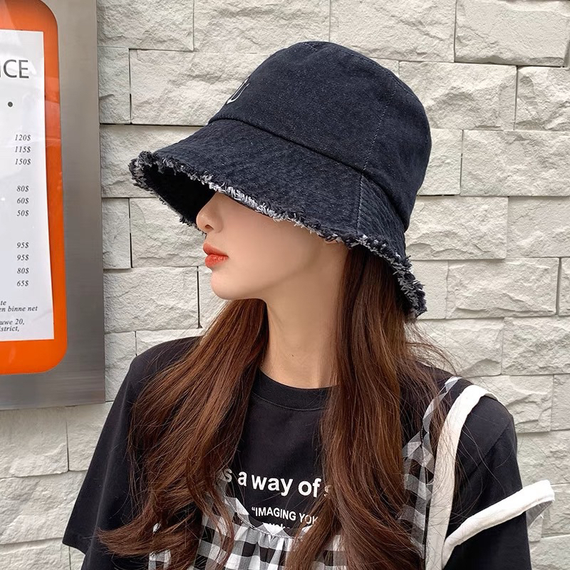 Nón Jean viền rách kiểu Hàn Quốc phong cách thời trang, nón vành, M129