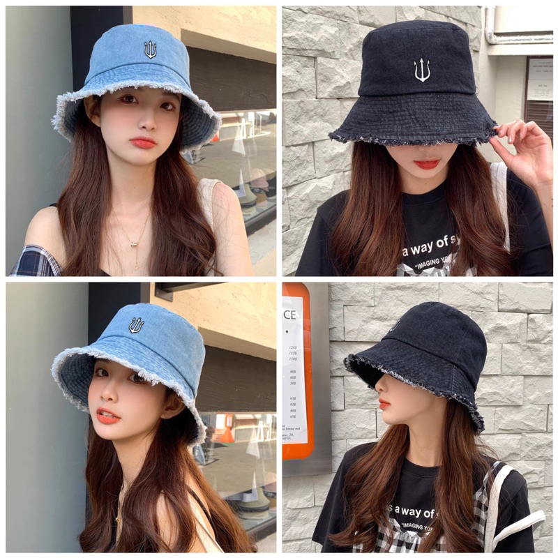 Nón Jean viền rách kiểu Hàn Quốc phong cách thời trang, nón vành, M129