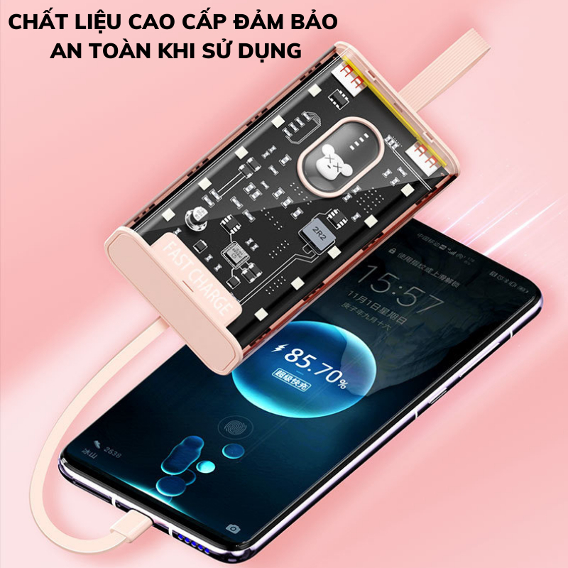 Sạc Dự Phòng 20000mah TZ05 ,Chính hãng Techzone, Tích hợp sạc nhanh 20W PD, Sạc Không Nóng Máy TECHMALL.STORE