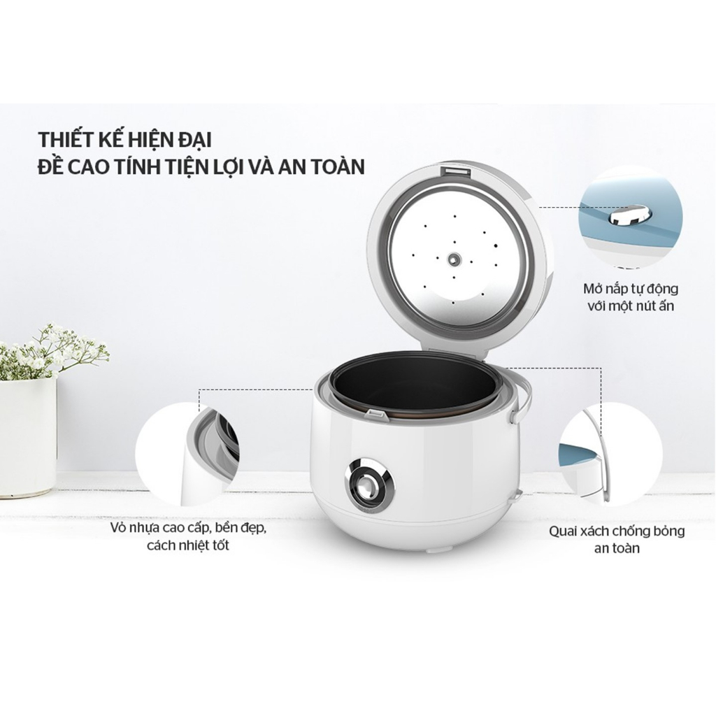 Nồi cơm điện 1.8L Sunhouse SHD8606 công suất 700W nấu nhanh chín đều Hàng chính hãng-KIMBAO