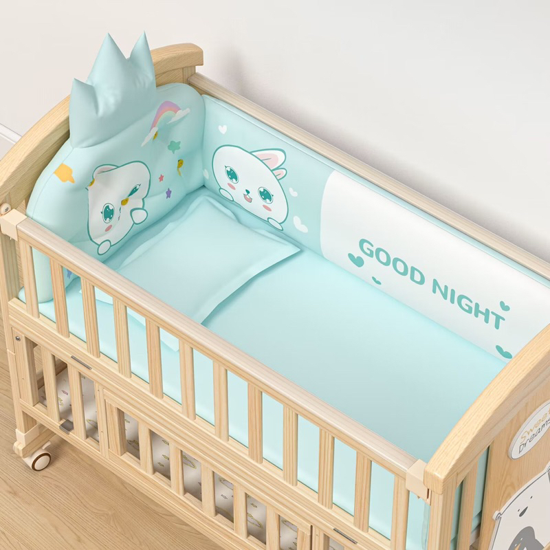 Bộ Quây Cũi Hoàng Gia Cao Cấp, Bao Gồm 4 Mặt  Quây Nôi Em Bé kích thước 100x56 & 116x66